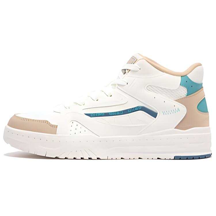 361° Slip Resistant Cushioning Abrasion Resistant High top Skateboard Shoes Men's White Blue