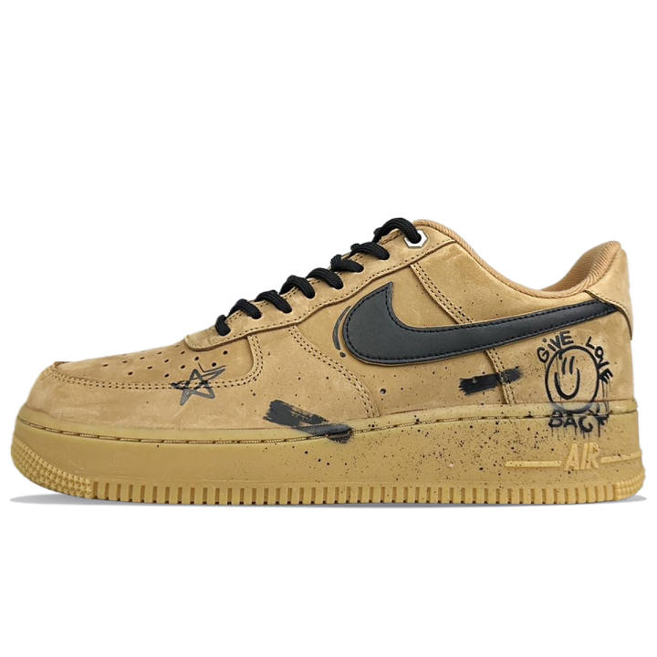 Nike Nike Air Force 1 Slip Resistant, Abrasion Resistant, Lightweight Low top Skateboard Shoes Unisex Wheat