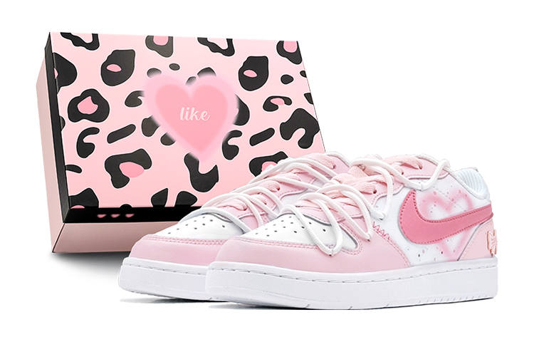 Nike Nike Court Borough Low top Skateboard Shoes GS Pink White