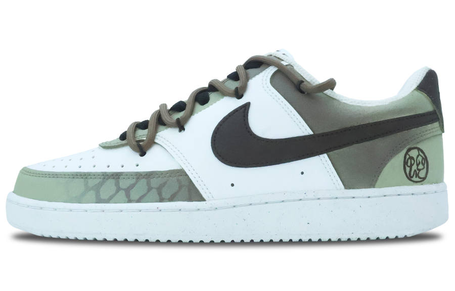 Nike Nike Court Vision Slip Resistant Lightweight Non slip Lightweight Low top Skateboard Shoes Unisex White Green