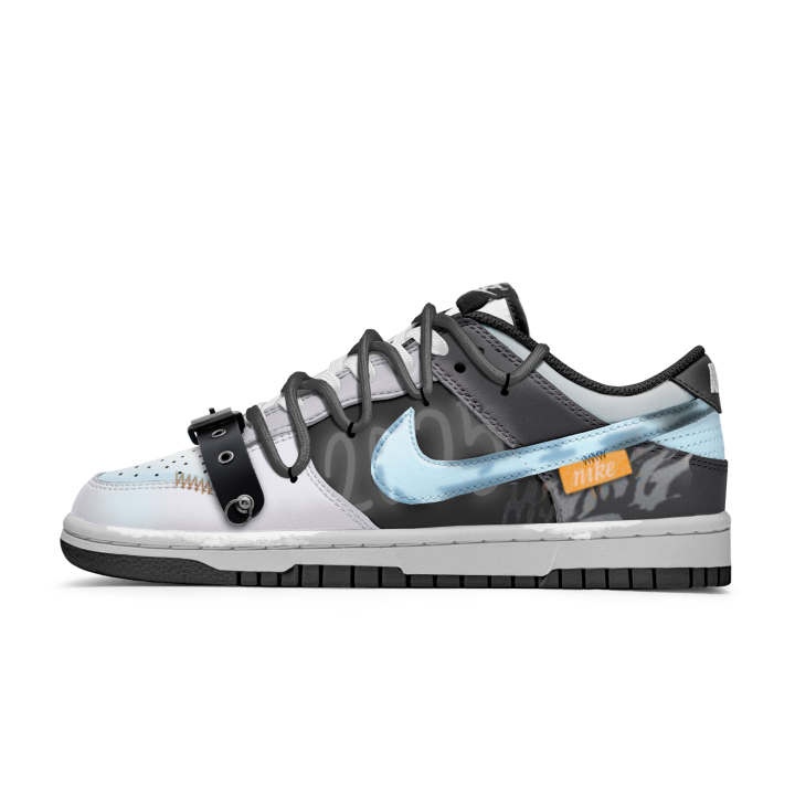 Nike Nike Dunk Slip Resistant Abrasion Resistant Low top Skateboard Shoes Unisex Blue Black