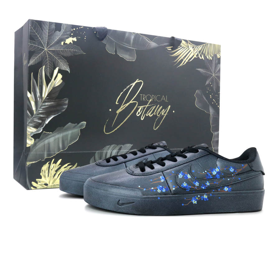 Nike Nike Court Shot Small Orchid, Shopping Bag Wear resistant And Lightweight Low top Skateboard Shoes Men's Black Blue
