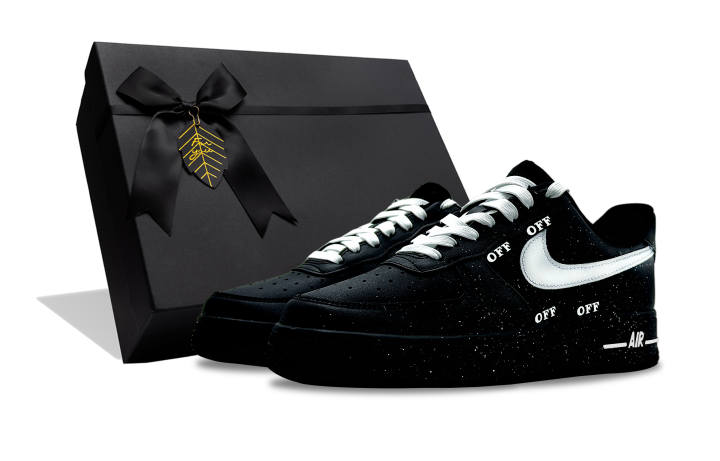Nike Nike Air Force 1 Star Trace Abrasion Resistant Low top Skateboard Shoes Unisex Black