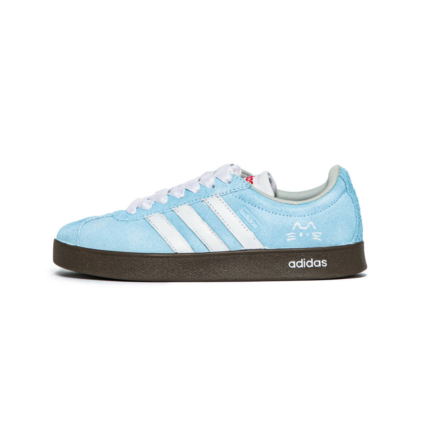 Adidas Adidas VL COURT 2.0 Maris Sal Meow Print Cushioning Low top Skateboard Shoes Unisex Light Blue
