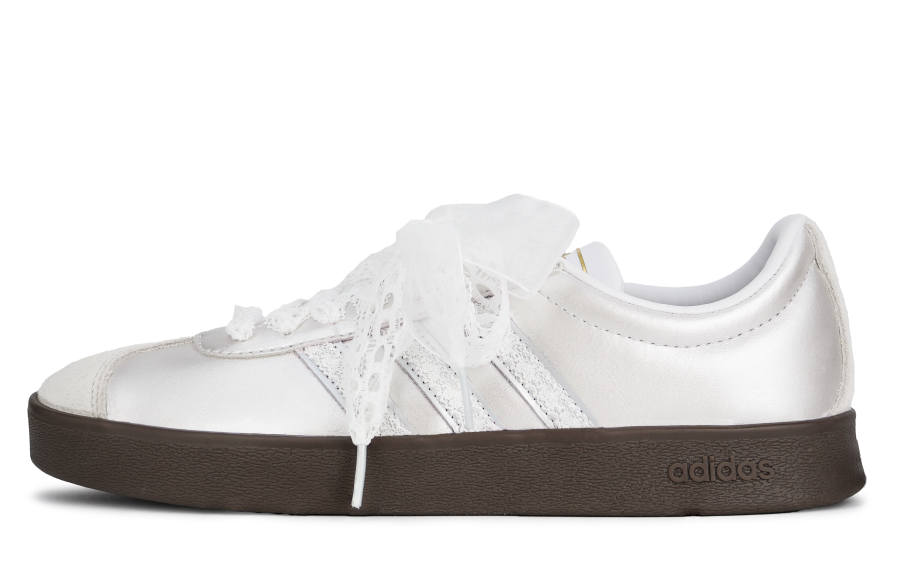 Adidas Adidas VL COURT 2.0 Moonlit Silk And Lily Abrasion Resistant Low top Skateboard Shoes Women's Silver