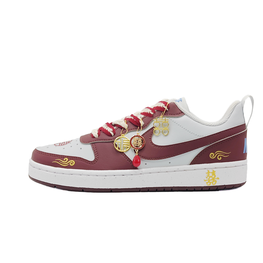 Nike Nike Court Borough GS Heart To Heart Lightweight Low top Skateboard Shoes Women's Red