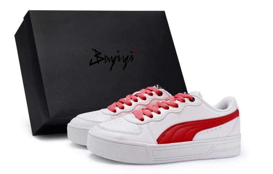 PUMA Skye Slip Resistant Lightweight Low top Skateboard Shoes Women's White Red