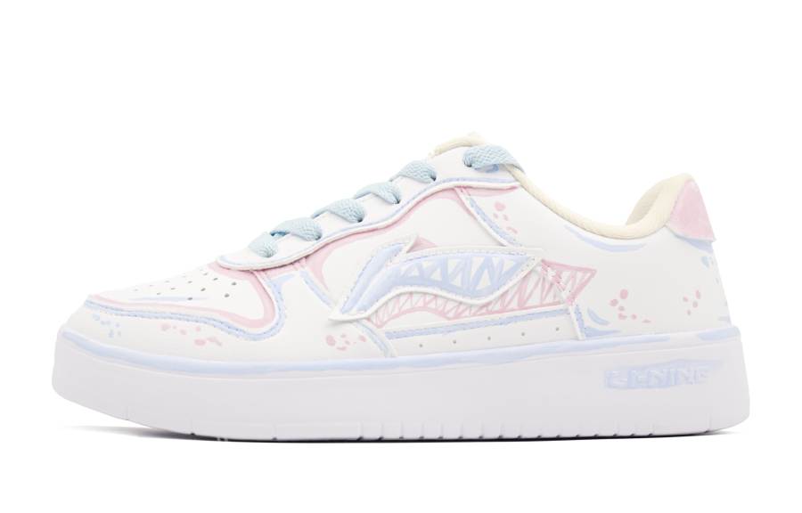 Li-Ning Li Ning Floating Boat Abrasion Resistant Breathable Height Increasing Low top Skateboard Shoes Women's White