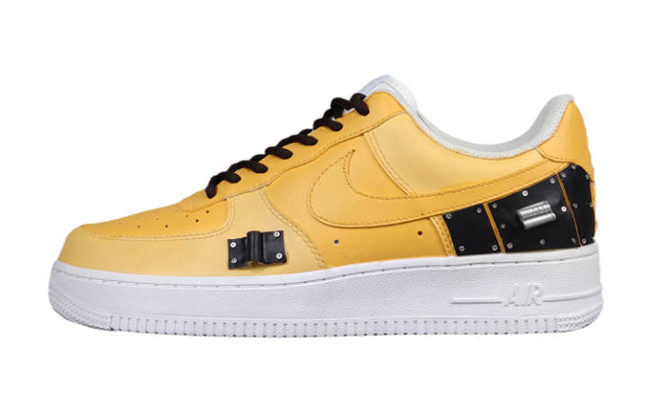 Nike Nike Air Force 1 Low top Skateboard Shoes Men's Yellow Dark Gray