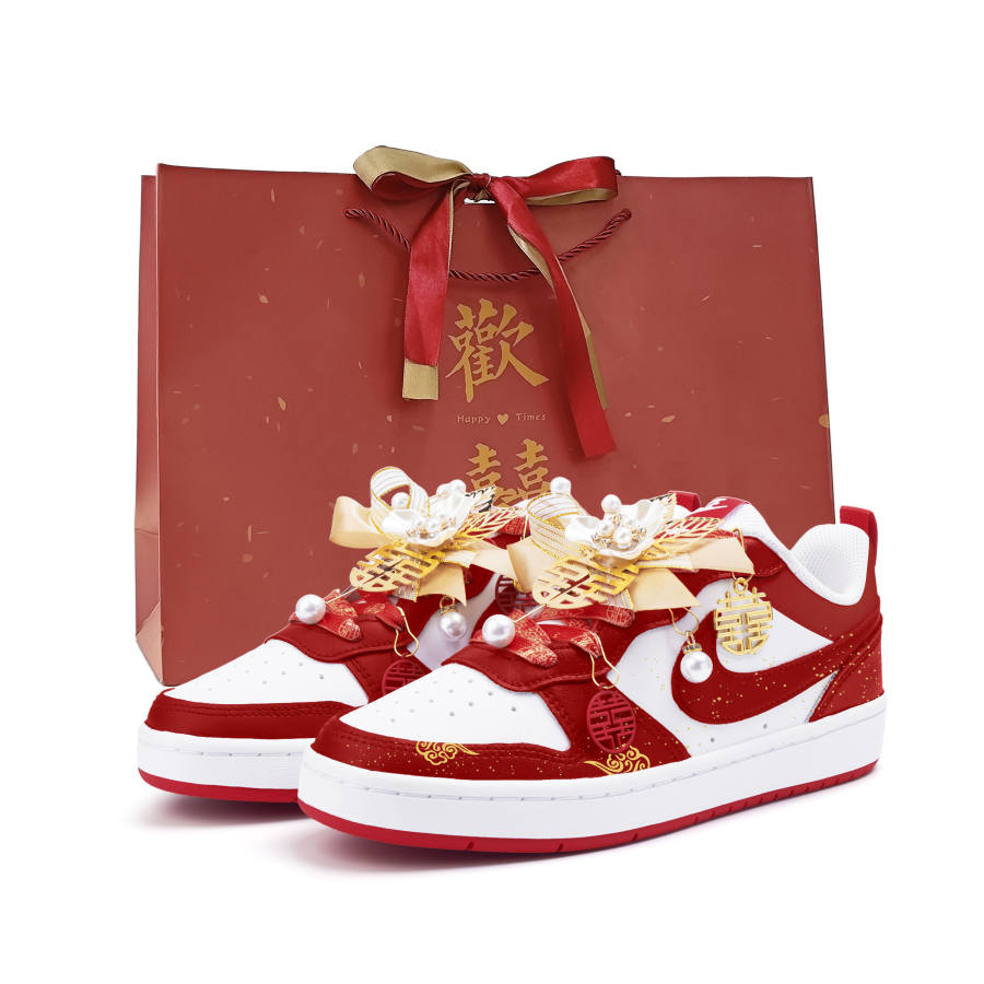 Nike Nike Court Borough 2 Abrasion Resistant Low top Skateboard Shoes Women's Red