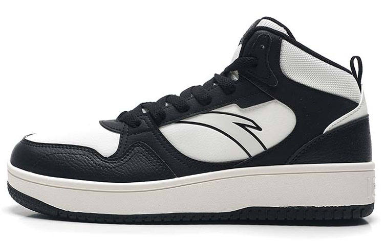 Anta Life Collection Slip Resistant Abrasion Resistant High top Skateboard Shoes Men's White Black