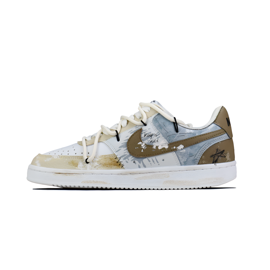 Nike Nike Court Vision 1 Abrasion Resistant Low top Skateboard Shoes Men's Blue Brown
