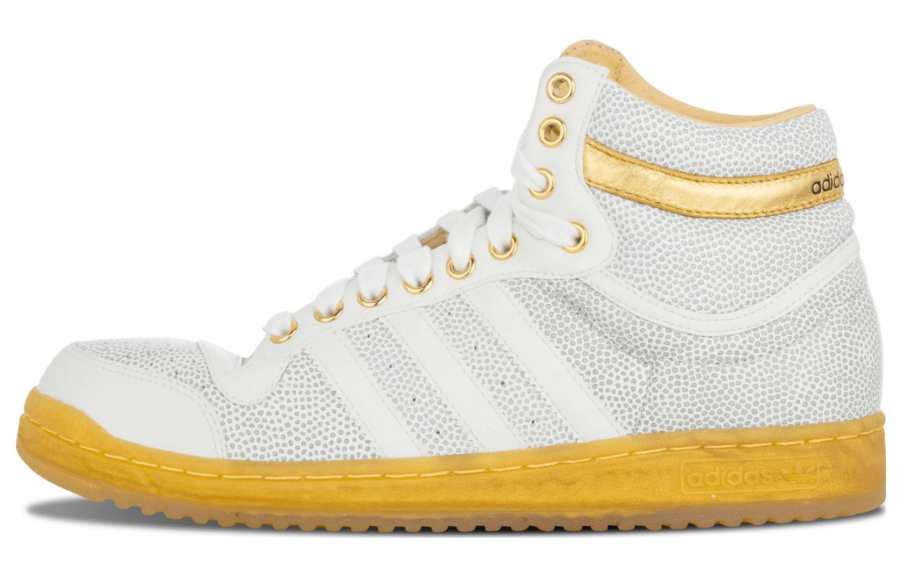 Adidas Originals UNDEFEATED x Adidas Originals Top Ten Mid top Skateboard Shoes Men's White Gold