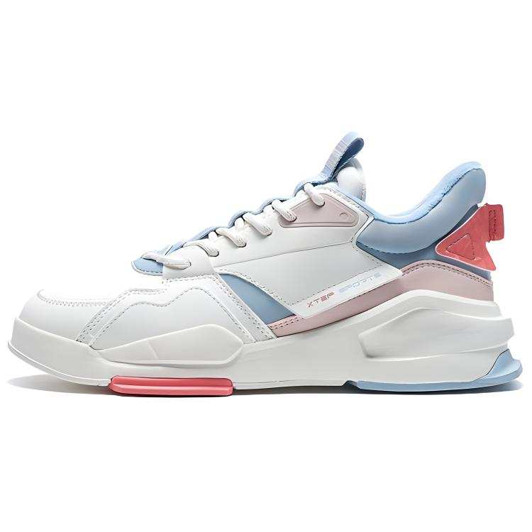 XTEP Skateboard Shoes Women's Low Top White/Blue/Pink