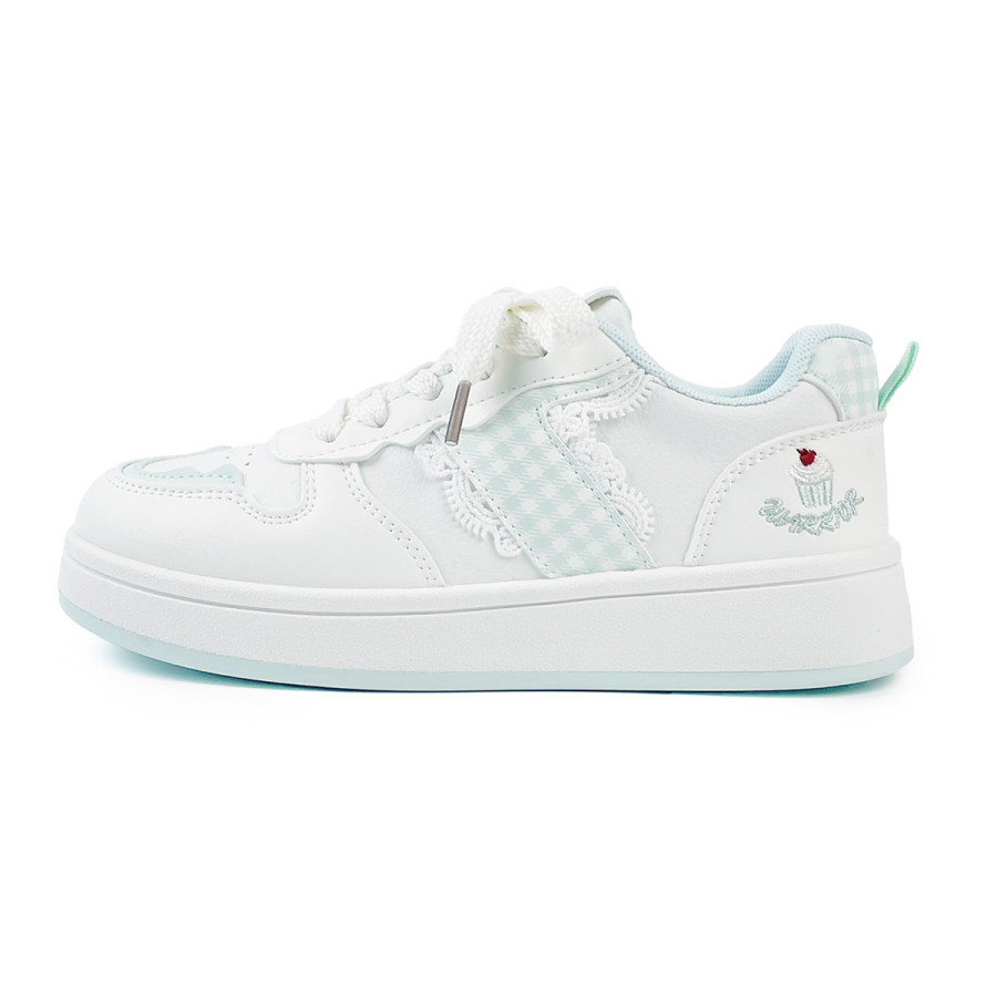Warrior Height Increasing Support Abrasion Resistant Lightweight Low top Skateboard Shoes Women's White Green
