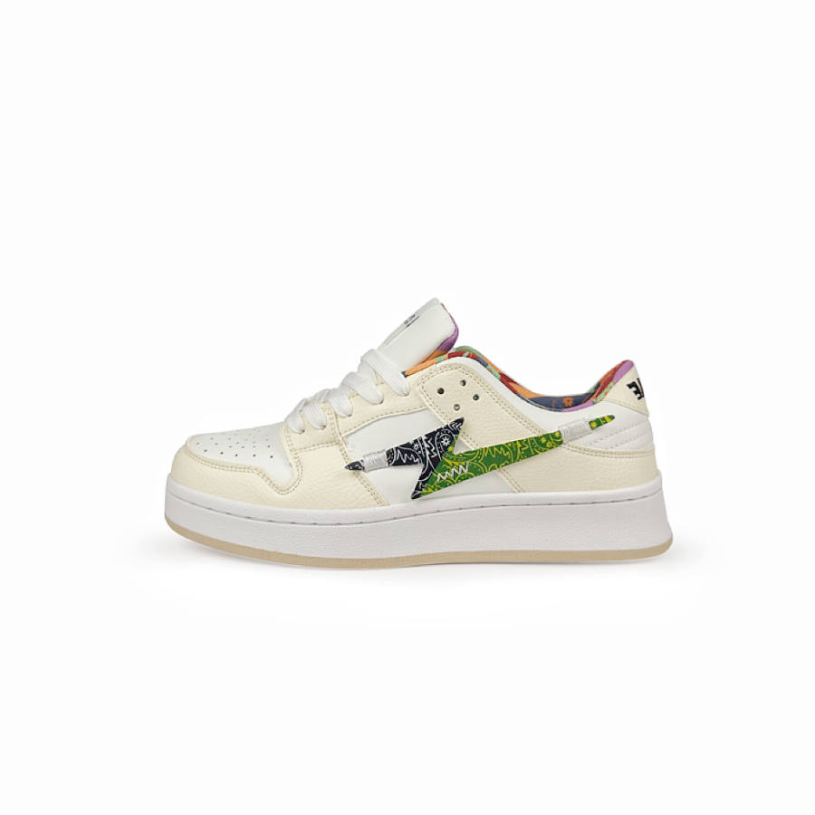 BKAE Synthetic Leather Non Slip And Waterproof Abrasion Resistant Low top Skateboard Shoes Unisex Ecru