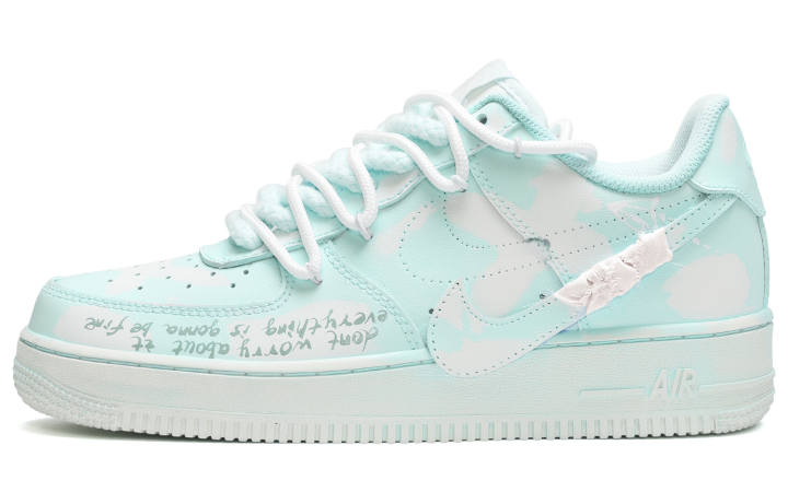 Nike Nike Air Force 1 Low top Skateboard Shoes Men's White Green