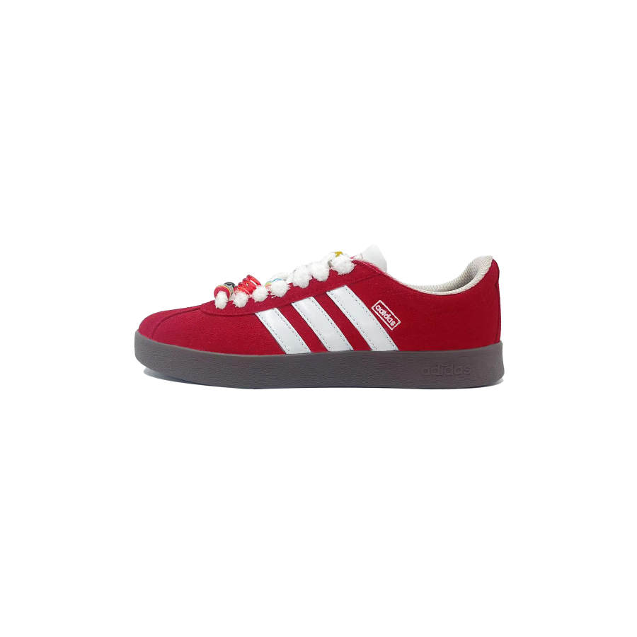Adidas Neo VL Court 2.0 Red Feather, Cute Sweet Style Suede, Leather Lightweight Low top Skateboard Shoes Unisex