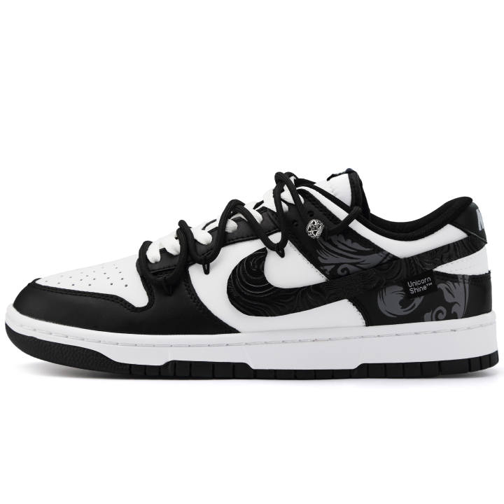 Nike Nike Dunk Shanhaijing Sliding Fish Abrasion Resistant Low top Skateboard Shoes Unisex Black White