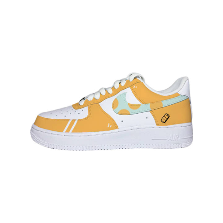 Nike Nike Air Force 1 07 Orange Soda Leather Low top Skateboard Shoes Men's White Orange Green