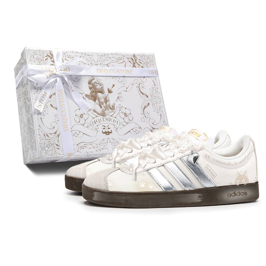 Adidas Neo VL Court 2.0 Low top Skateboard Shoes Unisex Beige Brown