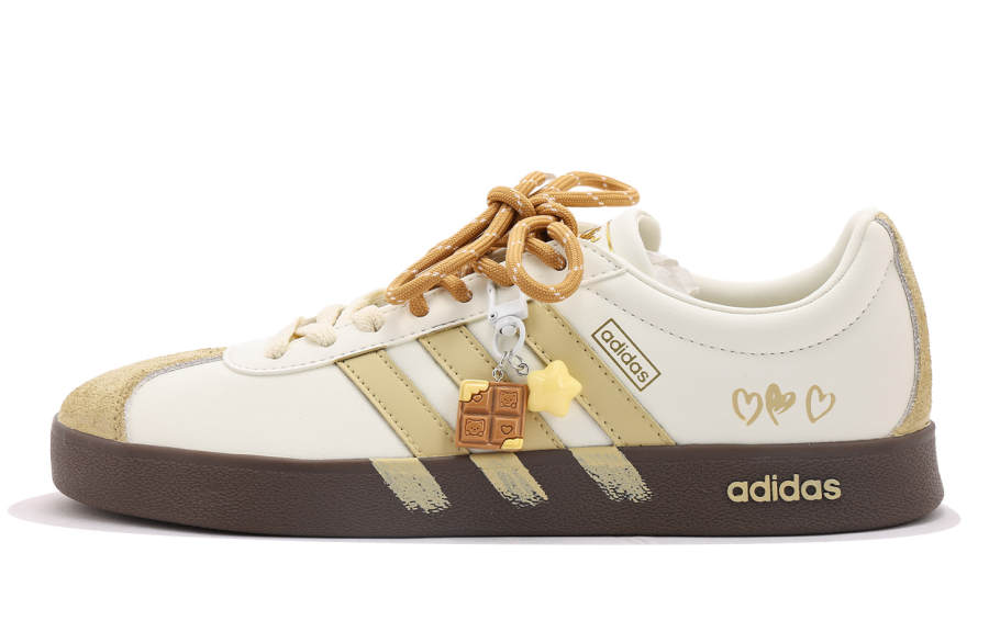 Adidas Adidas Vl Court Classic Abrasion Resistant Abrasion Resistant Low top Skateboard Shoes Unisex Yellow White