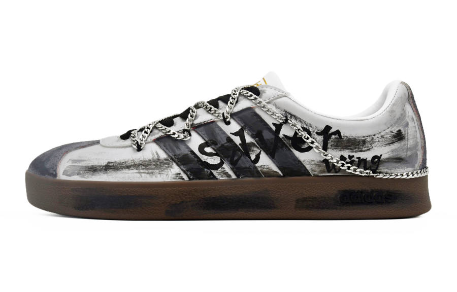 Adidas Adidas Vl Court Classic Slip Resistant Abrasion Resistant Low top Skateboard Shoes Unisex Silver Gray Black
