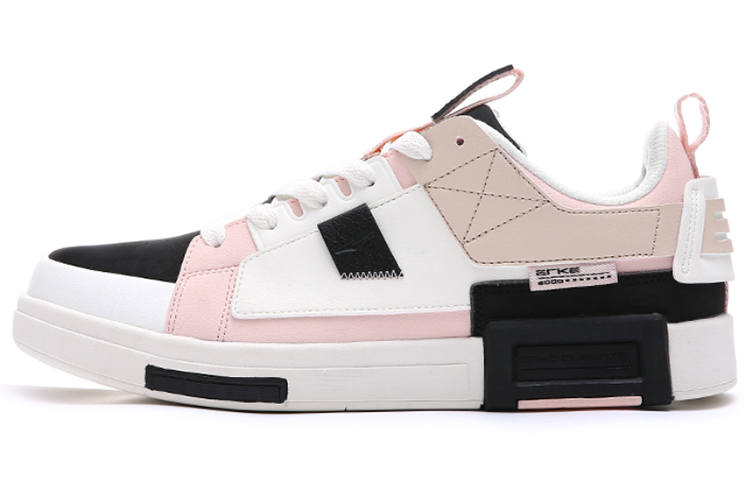 Erke Abrasion Resistant Breathable Abrasion Resistant Breathable Low top Skateboard Shoes Women's Pink Black