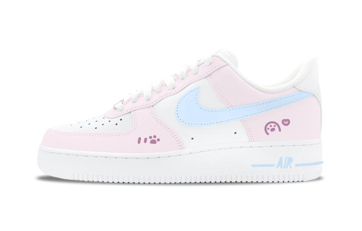 Nike Nike Air Force 1 Pink Mist Light Blue Abrasion Resistant Low top Skateboard Shoes Unisex Pink