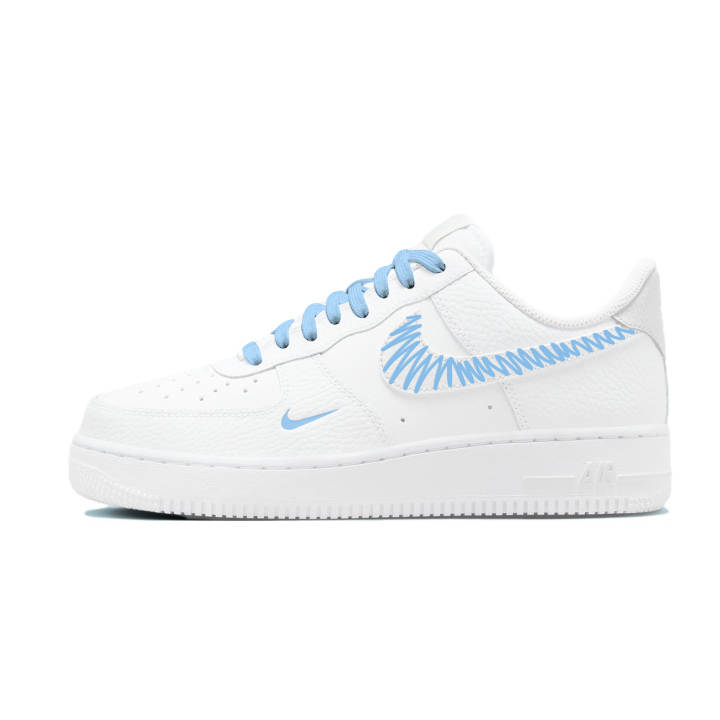 Nike Nike Air Force 1 Slip Resistant Cushioning Abrasion Resistant Low top Skateboard Shoes Unisex Sky Blue