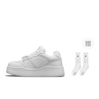 WANDER AROUND Top Grain Cow Leather Low top Casual Skate Shoes Unisex White