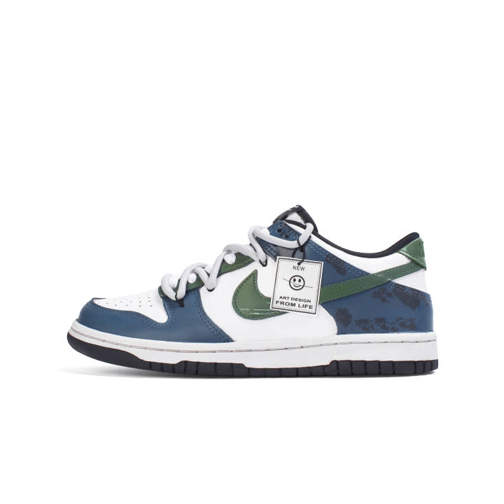 Nike Nike Dunk Abrasion Resistant Low top Skateboard Shoes Unisex Dark Blue