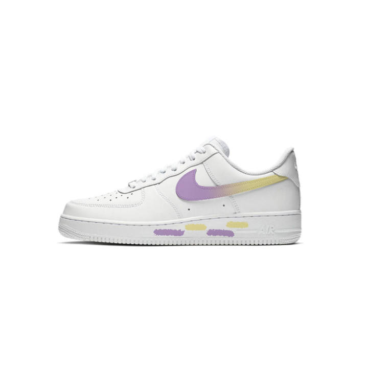 Nike Nike Air Force 1 'Triple White Taro Paste Pudding Coverage Abrasion Resistant Coverage Abrasion Resistant Low top