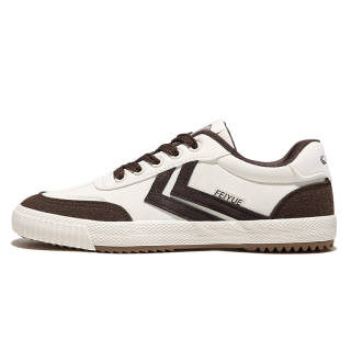 FEIYUE Slip-Resistant Abrasion-Resistant Low-top Skateboard Shoes Unisex Beige Brown