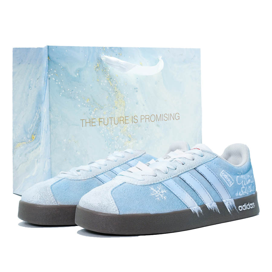 Adidas Adidas VL COURT 2.0 Abrasion Resistant Lightweight Low top Skateboard Shoes Unisex Light Blue