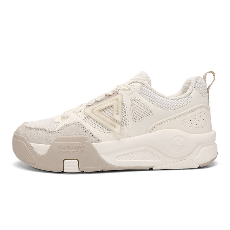 PEAK The Posture Is Extremely Leaping Skateboard Shoes Women's Low Top White