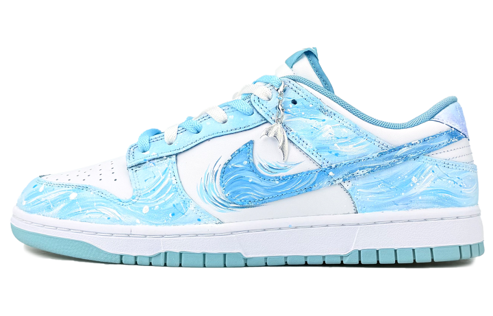 Nike Nike Dunk Abrasion Resistant Low top Skateboard Shoes Men's White Blue