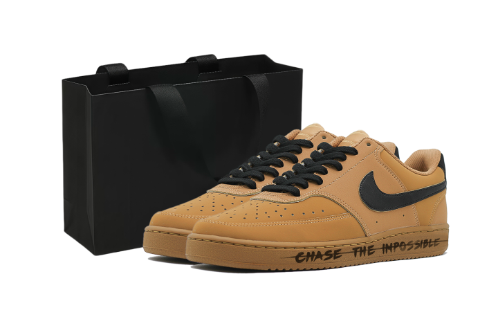Nike Nike Court Vision Low Wheat, Maillard Style Coverage Thermal Cushioning Abrasion Resistant