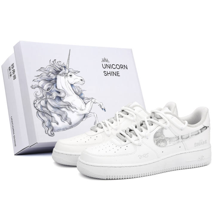 Nike Nike Air Force 1 Slip Resistant Abrasion Resistant Low top Skateboard Shoes Unisex White