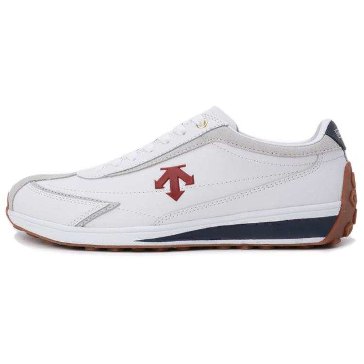 DESCENTE Cow Leather Low top Skateboard Shoes Unisex Red Marine Blue