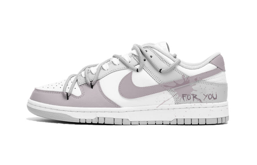 Nike Nike Dunk For You Slip Resistant Cushioning Abrasion Resistant Lightweight Low top Skateboard Shoes Women's Gray Purple
