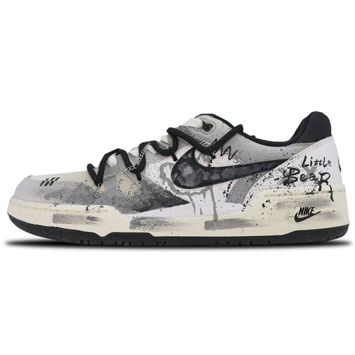 Nike Nike Full Force Skateboard Shoes Men's Low Top Black/Gray/White