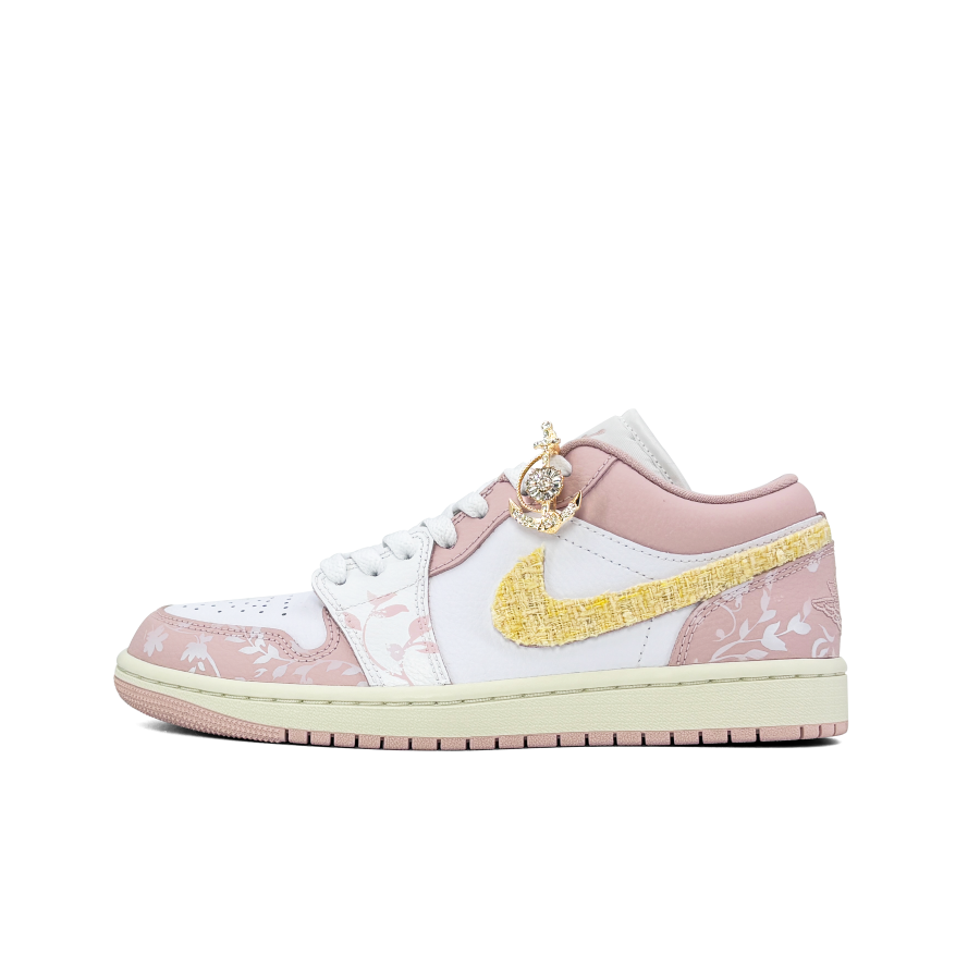 Jordan Jordan Air Jordan 1 Slip Resistant Abrasion Resistant Low top Skateboard Shoes Women's Pink