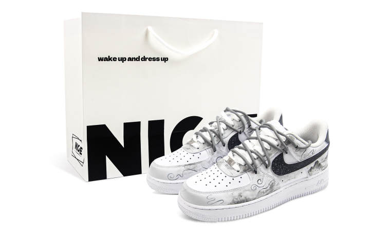 Nike Nike Air Force 1 Abrasion Resistant Abrasion Resistant Low top Skateboard Shoes Unisex Gray White