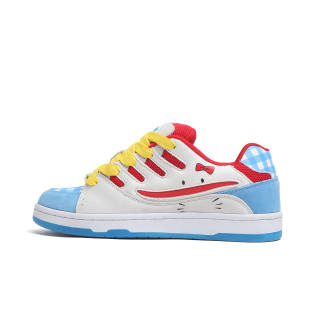SINPERCO Slip Resistant, Abrasion Resistant, Lightweight Low top Skateboard Shoes Unisex White Blue
