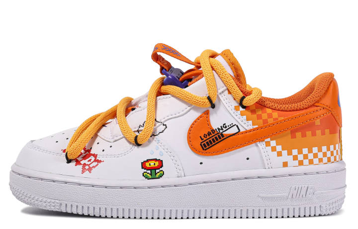 Nike Nike Air Force 1 Low Toggle Slip Resistant Abrasion Resistant Low top Skateboard Shoes Pre school Orange White Red