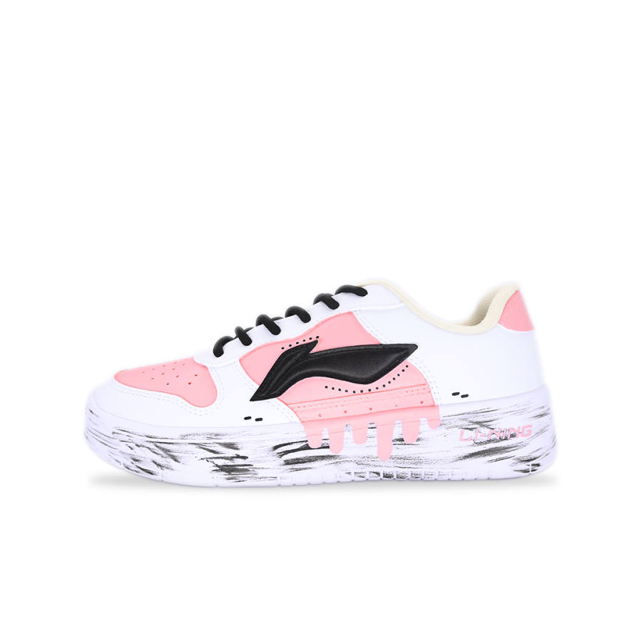Li-Ning Li Ning Floating Boat Wear resistant And Lightweight Low top Skateboard Shoes Women's White Pink Black