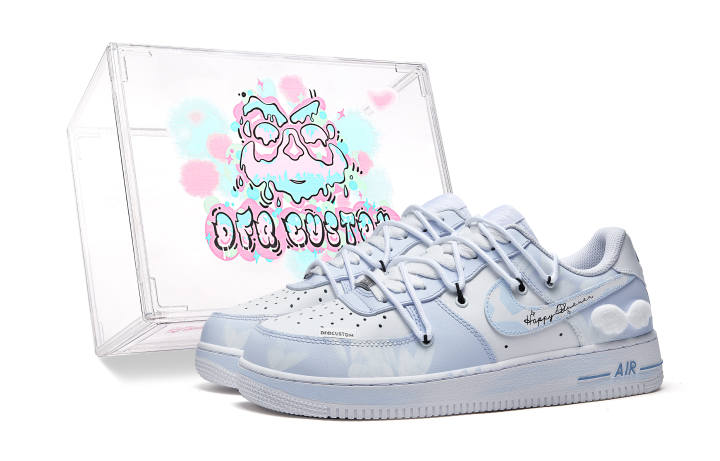 Nike Nike Air Force 1 Da Vinci Custom, Box, Angel Wings Slip Resistant Quick Dry Abrasion Resistant Balance