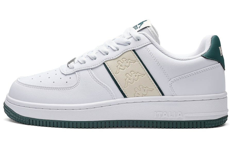 Kappa Slip Resistant Abrasion Resistant Low top Skateboard Shoes Unisex Cheese White