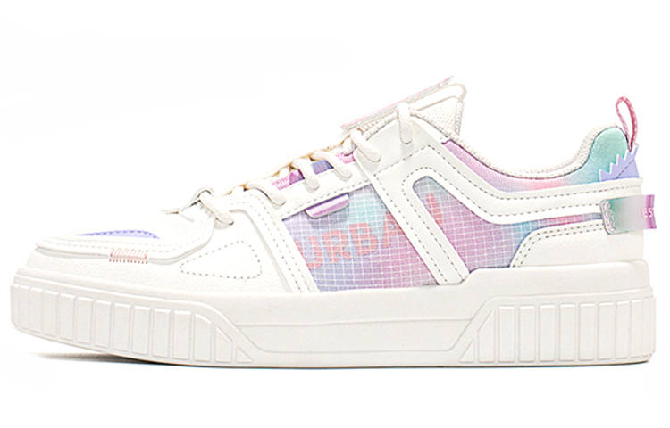 XTEP Skateboard Shoes Women's Low Top Beige Purple